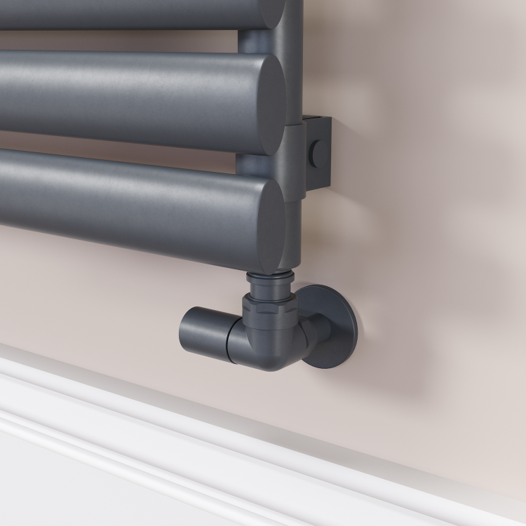 Sorrento Dark Grey Anthracite Oval Designer Radiator 295x1400mm Single Panel 1659 BTU