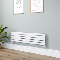 Riace White Flat Designer Radiator 350x1400mm Single Panel 1850 BTU