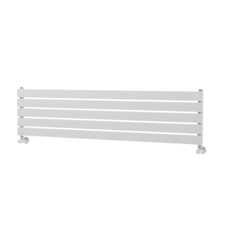 Riace White Flat Designer Radiator 350x1400mm Single Panel 1850 BTU