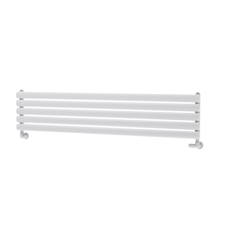 Sorrento White Oval Designer Radiator 295x1400mm Single Panel 1659 BTU