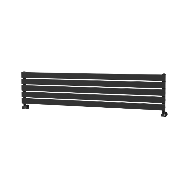 Riace Midnight Black Flat Designer Radiator 350x1600mm Single Panel 2109 BTU