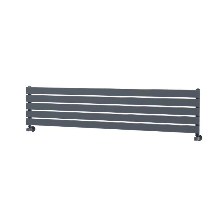 Riace Dark Grey Anthracite Flat Designer Radiator 350x1600mm Single Panel 2109 BTU