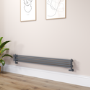 Ventura Dark Grey Anthracite Oval Unique Designer Radiator 175x1600mm Single Panel 1553 BTU