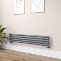Sorrento Dark Grey Anthracite Oval Designer Radiator 295x1600mm Single Panel 1891 BTU