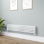 Sorrento White Oval Designer Radiator 295x1600mm Single Panel 1891 BTU