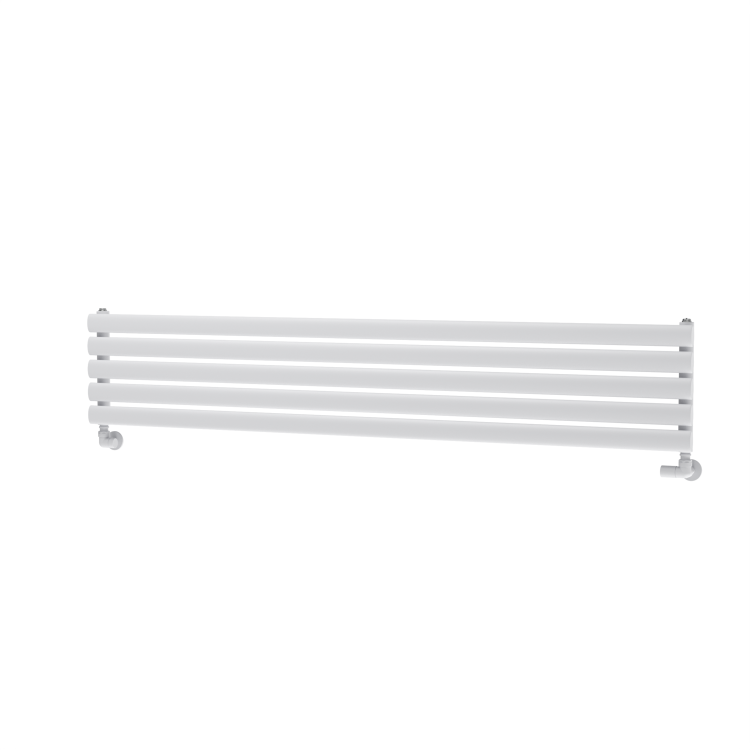 Sorrento White Oval Designer Radiator 295x1600mm Single Panel 1891 BTU
