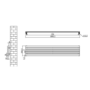Sorrento White Oval Designer Radiator 295x1600mm Single Panel 1891 BTU