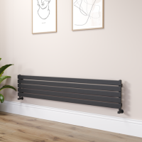 Riace Midnight Black Flat Designer Radiator 350x1800mm Single Panel 2372 BTU