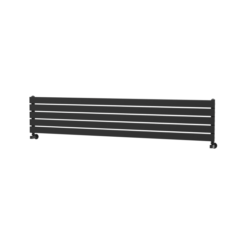 Riace Midnight Black Flat Designer Radiator 350x1800mm Single Panel 2372 BTU