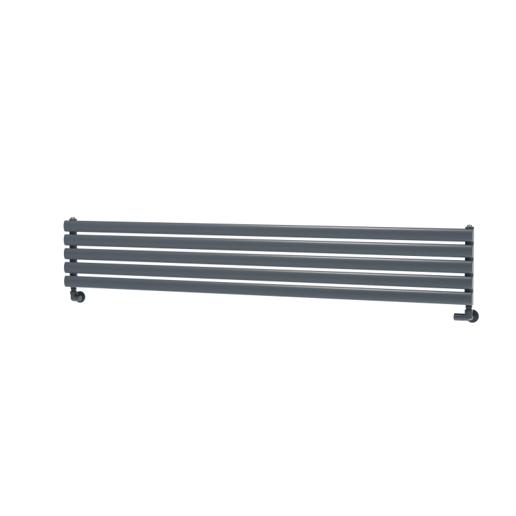 Sorrento Dark Grey Anthracite Oval Designer Radiator 295x1800mm Single Panel 2126 BTU