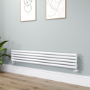 Sorrento White Oval Designer Radiator 295x1800mm Single Panel 2126 BTU