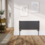 Riace Midnight Black Flat Designer Radiator 350x800mm Single Panel 1106 BTU