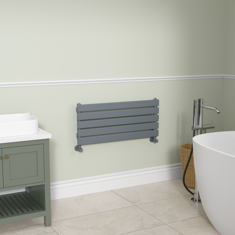 Riace Dark Grey Anthracite Flat Designer Radiator 350x800mm Single Panel 1106 BTU