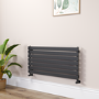 Riace Midnight Black Flat Designer Radiator 490x1000mm Single Panel 1891 BTU