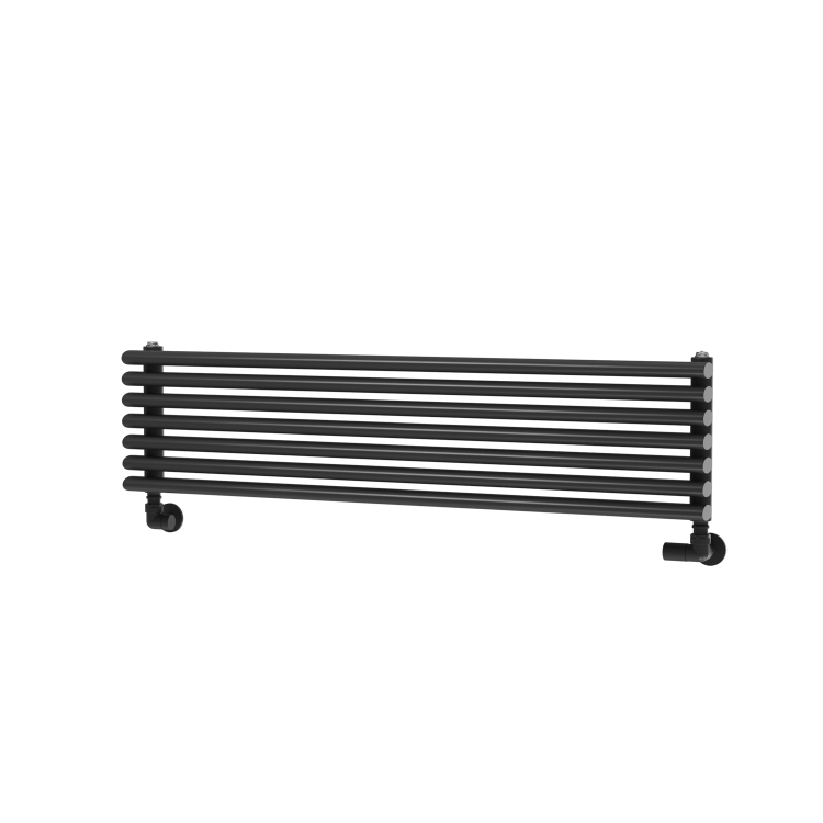 Ventura Midnight Black Oval Unique Designer Radiator 245x1000mm Single Panel 1242 BTU