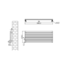 Sorrento Midnight Black Oval Designer Radiator 413x1000mm Single Panel 1696 BTU