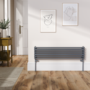 Ventura Dark Grey Anthracite Oval Unique Designer Radiator 245x1000mm Single Panel 1242 BTU