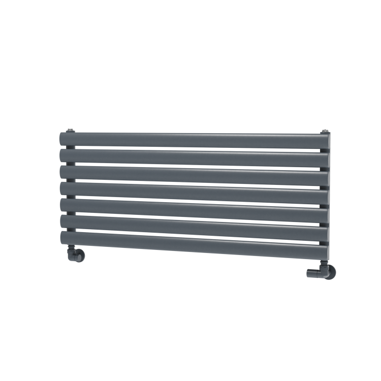 Sorrento Dark Grey Anthracite Oval Designer Radiator 413x1000mm Single Panel 1696 BTU