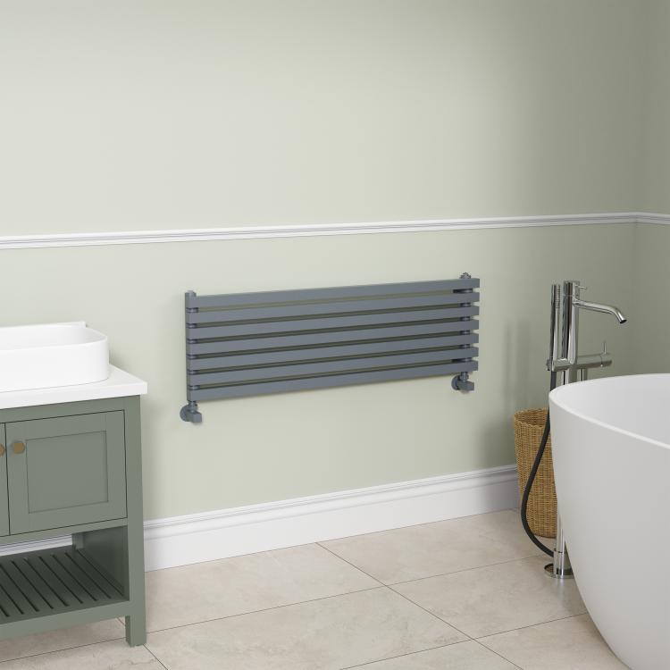 Ravello Dark Grey Anthracite Square Designer Radiator 315x1000mm Single Panel 1502 BTU