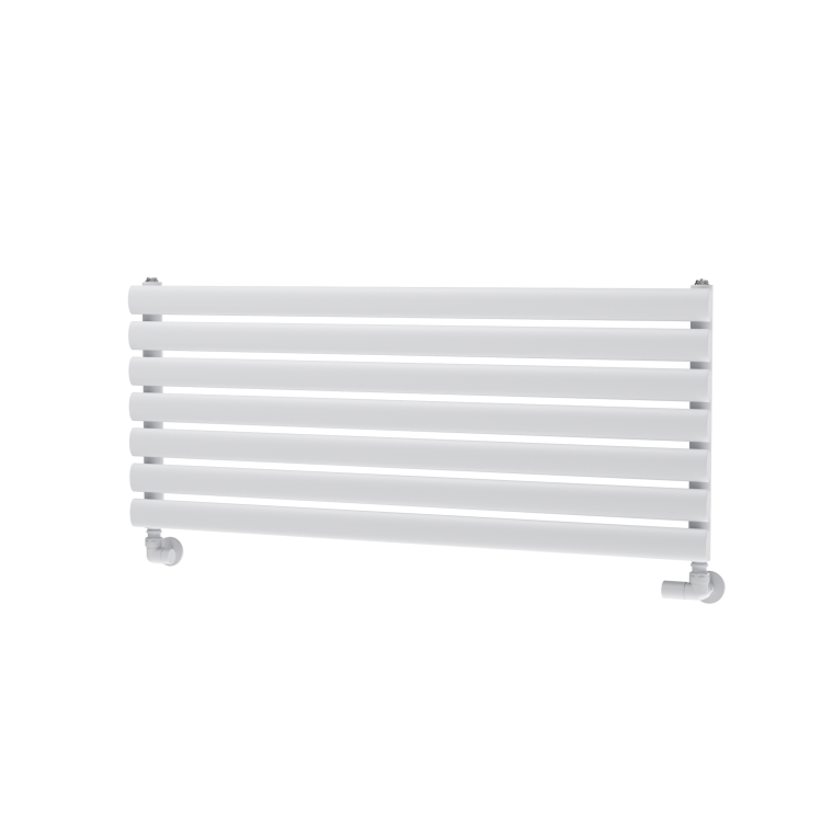 Sorrento White Oval Designer Radiator 413x1000mm Single Panel 1696 BTU
