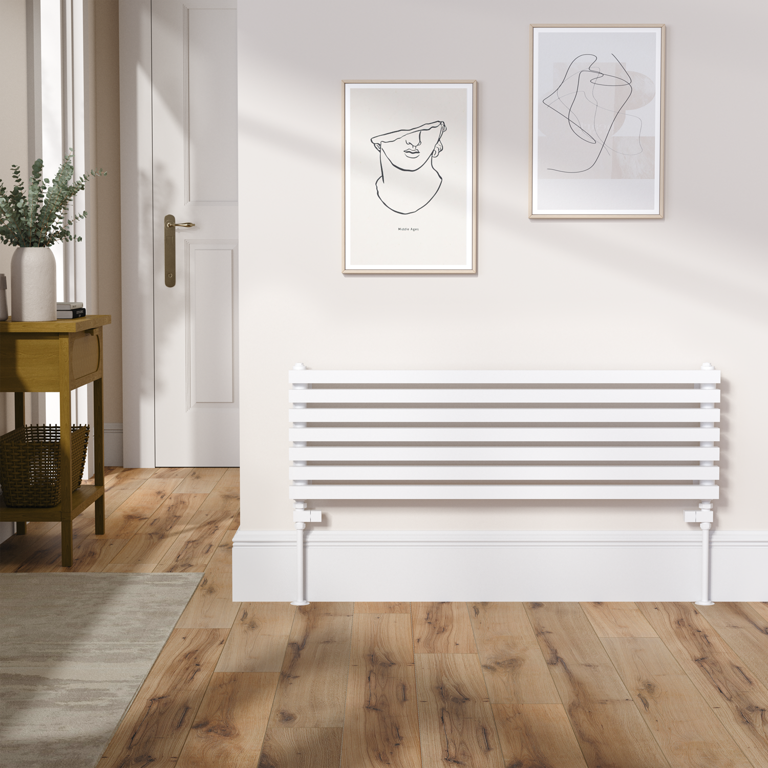 Square Designer Radiator 315x1000mm Single Panel 1502 BTU