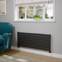 Riace Midnight Black Flat Designer Radiator 490x1200mm Single Panel 2239 BTU