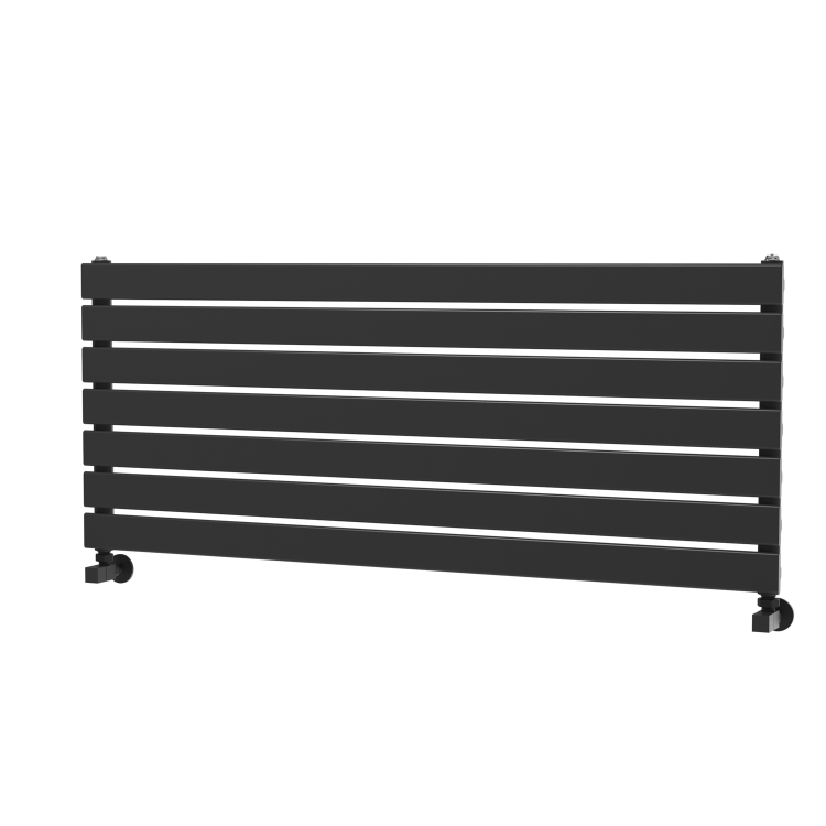 Riace Midnight Black Flat Designer Radiator 490x1200mm Single Panel 2239 BTU