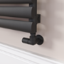 Sorrento Midnight Black Oval Designer Radiator 413x1200mm Single Panel 2007 BTU