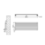 Sorrento Midnight Black Oval Designer Radiator 413x1200mm Single Panel 2007 BTU