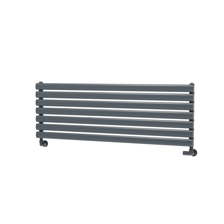 Sorrento Dark Grey Anthracite Oval Designer Radiator 413x1200mm Single Panel 2007 BTU