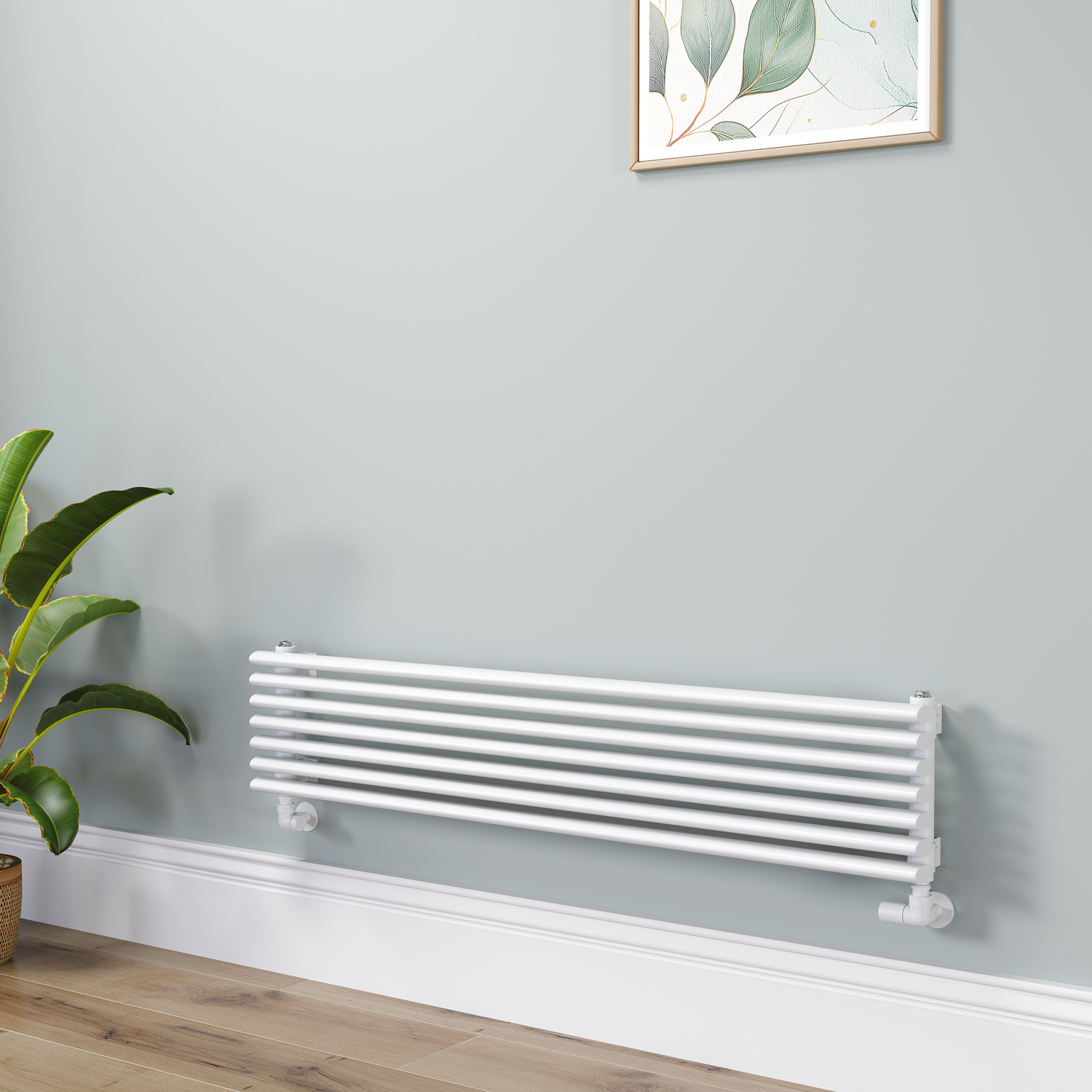 Ventura  Oval Unique Designer Radiator 245X1200mm Single Panel 1553 Btu RHS7-1200-WCOU