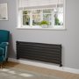 Riace Midnight Black Flat Designer Radiator 490x1400mm Single Panel 2590 BTU