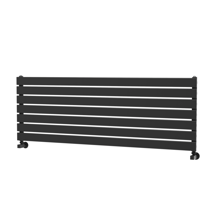 Riace Midnight Black Flat Designer Radiator 490x1400mm Single Panel 2590 BTU
