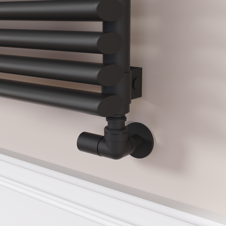 Ventura Midnight Black Oval Unique Designer Radiator 245x1400mm Single Panel 1860 BTU