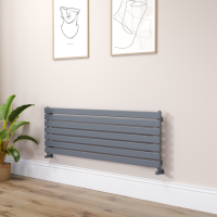 Riace Dark Grey Anthracite Flat Designer Radiator 490x1400mm Single Panel 2590 BTU