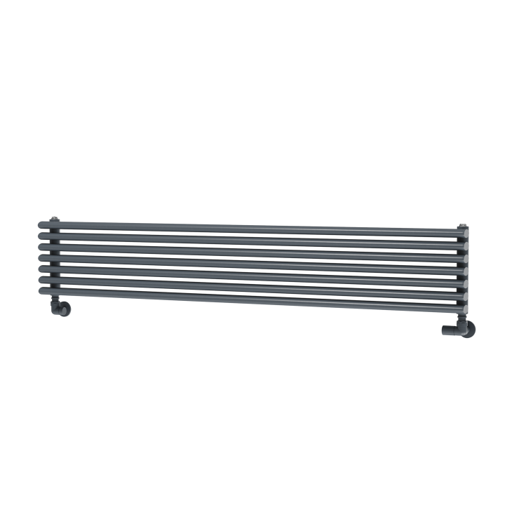 Ventura Dark Grey Anthracite Oval Unique Designer Radiator 245x1400mm Single Panel 1860 BTU