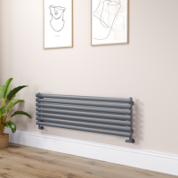 Sorrento Dark Grey Anthracite Oval Designer Radiator 413x1400mm Single Panel 2321 BTU