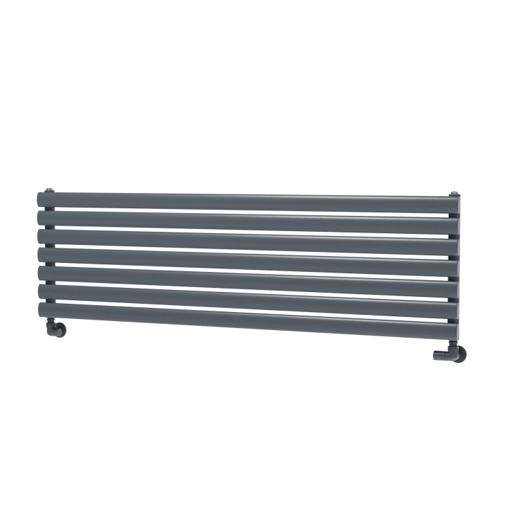 Sorrento Dark Grey Anthracite Oval Designer Radiator 413x1400mm Single Panel 2321 BTU