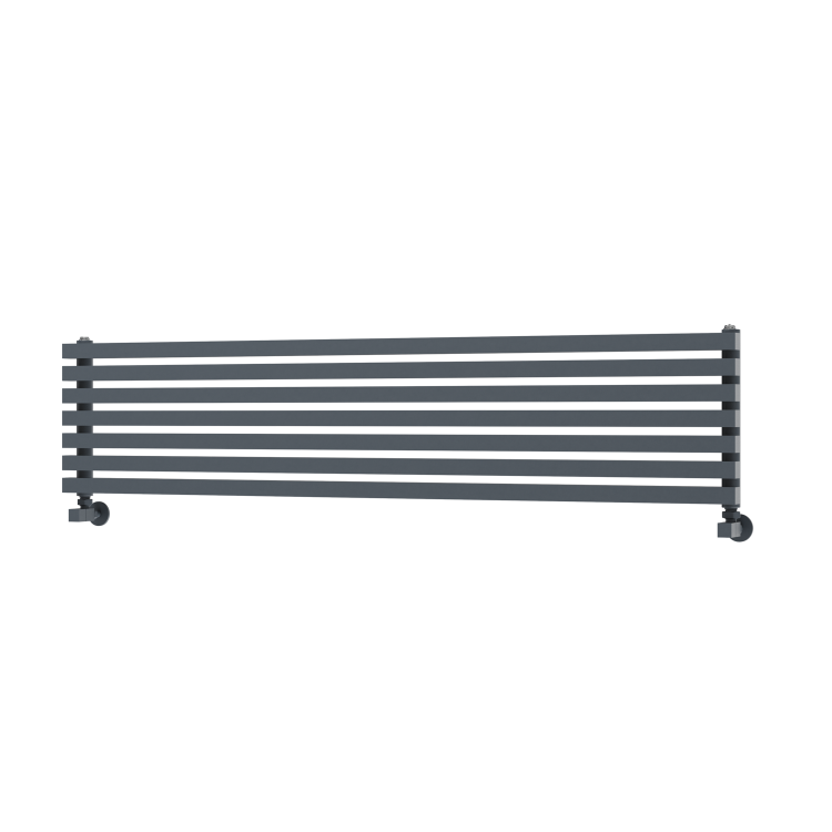 Ravello Dark Grey Anthracite Square Designer Radiator 315x1400mm Single Panel 2034 BTU
