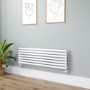 Sorrento White Oval Designer Radiator 413x1400mm Single Panel 2321 BTU