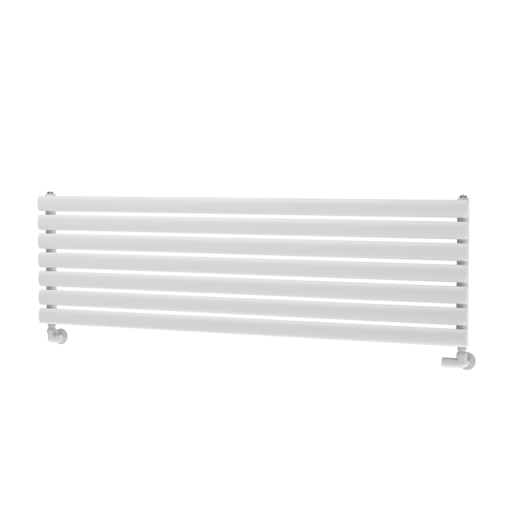Sorrento White Oval Designer Radiator 413x1400mm Single Panel 2321 BTU