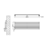 Sorrento White Oval Designer Radiator 413x1400mm Single Panel 2321 BTU