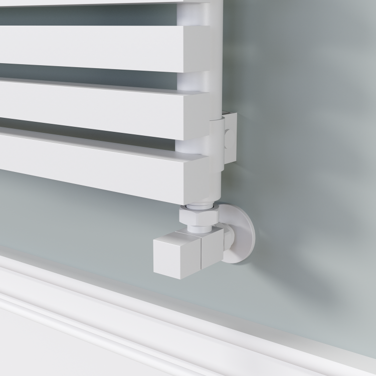 Ravello White Square Designer Radiator 315x1400mm Single Panel 2034 BTU