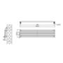 Ravello White Square Designer Radiator 315x1400mm Single Panel 2034 BTU