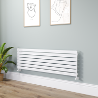 Riace White Flat Designer Radiator 490x1600mm Single Panel 2952 BTU