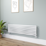 Sorrento White Oval Designer Radiator 413x1600mm Single Panel 2645 BTU