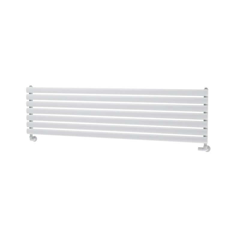 Sorrento White Oval Designer Radiator 413x1600mm Single Panel 2645 BTU