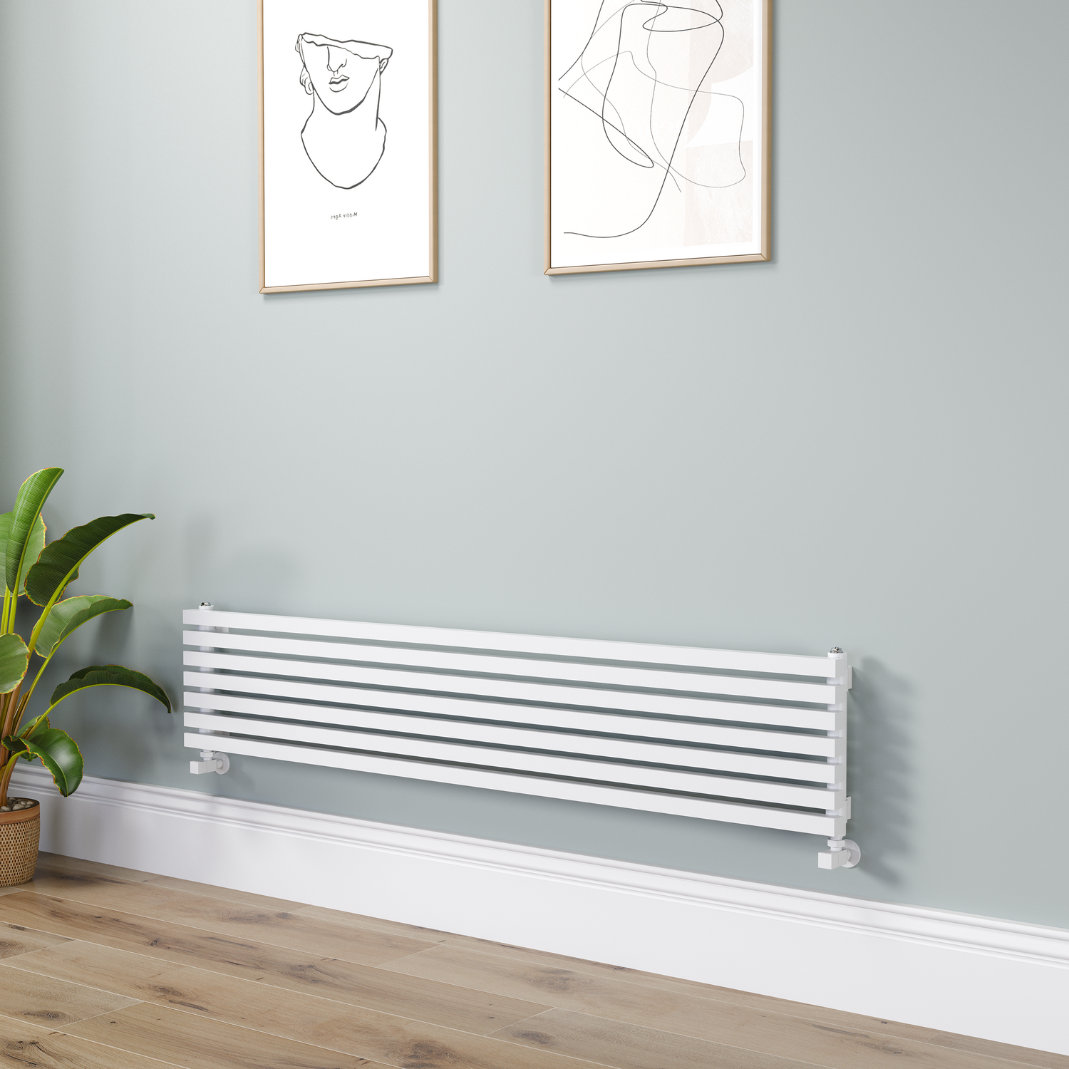 Square Designer Radiator 315x1600mm Single Panel 2297 BTU