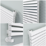 Ravello White Square Designer Radiator 315x1600mm Single Panel 2297 BTU