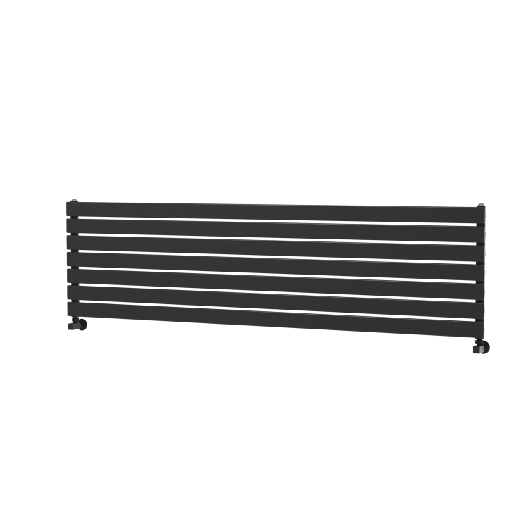 Riace Midnight Black Flat Designer Radiator 490x1800mm Single Panel 3317 BTU